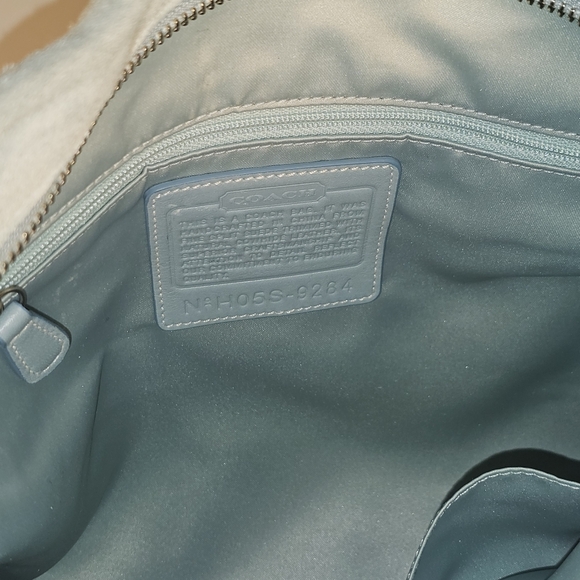 Extremely Rare Vintage Coach legant Light Blue Suede Shoulder Bag - Picture 12 of 13